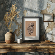 Lade das Bild in den Galerie-Viewer, Zeichnung einer in einen Umhang gehüllten Gestalt