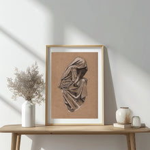 Lade das Bild in den Galerie-Viewer, Zeichnung einer in einen Umhang gehüllten Gestalt