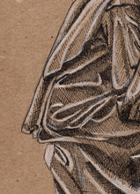 Lade das Bild in den Galerie-Viewer, Zeichnung einer in einen Umhang gehüllten Gestalt