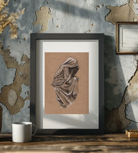 Lade das Bild in den Galerie-Viewer, Zeichnung einer in einen Umhang gehüllten Gestalt