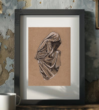 Lade das Bild in den Galerie-Viewer, Fine Art Print „TRAUER“ – Zeichnung mit Fineliner und Buntstift auf Kraftpapier
