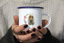 Lade das Bild in den Galerie-Viewer, Personalisierter Emaille-Becher &quot;AFGHANISCHER WINDHUND&quot;, Tasse, Geschenk
