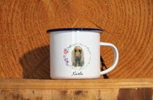 Lade das Bild in den Galerie-Viewer, Personalisierter Emaille-Becher &quot;AFGHANISCHER WINDHUND&quot;, Tasse, Geschenk
