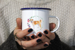 Personalisierter Emaille-Becher "AKITA INU", Tasse, Geschenk