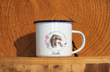 Lade das Bild in den Galerie-Viewer, Personalisierter Emaille-Becher &quot;BARSOI&quot;, Tasse, Geschenk
