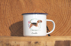 Personalisierter Emaille-Becher "BEAGLE", Tasse, Geschenk