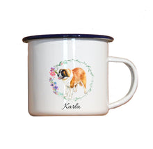 Lade das Bild in den Galerie-Viewer, Personalisierter Emaille-Becher &quot;BERNHARDINER&quot;, Tasse, Geschenk
