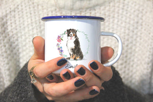 Personalisierter Emaille-Becher "BERNER SENNENHUND"