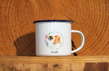 Lade das Bild in den Galerie-Viewer, Personalisierter Emaille-Becher &quot;BERNHARDINER&quot;, Tasse, Geschenk
