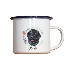 Personalisierter Emaille-Becher "BLACK RUSSIAN TERRIER", Tasse, Geschenk