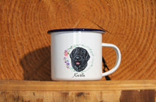 Lade das Bild in den Galerie-Viewer, Personalisierter Emaille-Becher &quot;BLACK RUSSIAN TERRIER&quot;, Tasse, Geschenk
