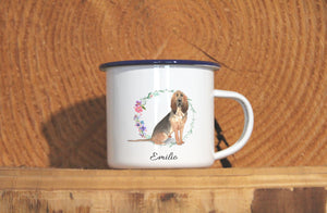 Personalisierter Emaille-Becher "BLUTHUND", Tasse, Geschenk