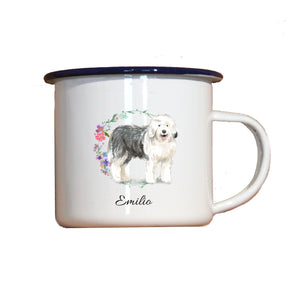 Personalisierter Emaille-Becher "BOBTAIL", Tasse, Geschenk