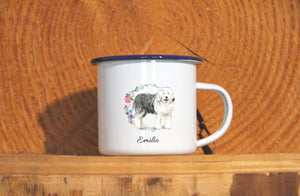 Personalisierter Emaille-Becher "BOBTAIL", Tasse, Geschenk