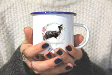 Lade das Bild in den Galerie-Viewer, Personalisierter Emaille-Becher &quot;BORDER COLLIE&quot;, Tasse, Geschenk
