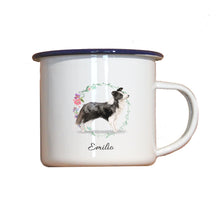 Lade das Bild in den Galerie-Viewer, Personalisierter Emaille-Becher &quot;BORDER COLLIE&quot;, Tasse, Geschenk
