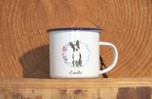 Lade das Bild in den Galerie-Viewer, Personalisierter Emaille-Becher &quot;BOSTON TERRIER&quot;, Tasse, Geschenk
