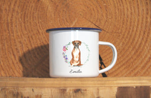 Personalisierter Emaille-Becher "BOXER", Tasse, Geschenk