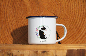 Personalisierter Emaille-Becher "BULLTERRIER", Tasse, Geschenk