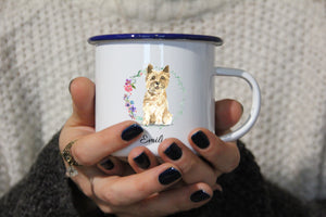 Personalisierter Emaille-Becher "CAIRN TERRIER", Tasse, Geschenk