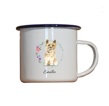 Lade das Bild in den Galerie-Viewer, Personalisierter Emaille-Becher &quot;CAIRN TERRIER&quot;, Tasse, Geschenk
