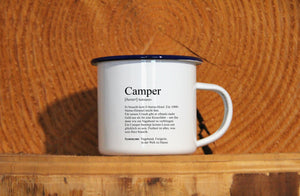 Personalisierter Emaille-Becher "DEFINITION CAMPER", Tasse, Geschenk