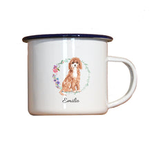 Lade das Bild in den Galerie-Viewer, Personalisierter Emaille-Becher &quot;CAVAPOO&quot;, Tasse, Geschenk
