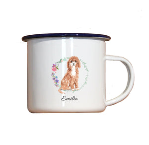 Personalisierter Emaille-Becher "CAVAPOO", Tasse, Geschenk