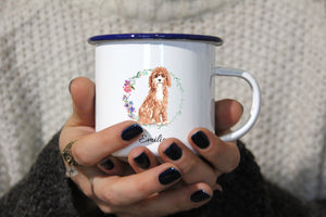 Personalisierter Emaille-Becher "CAVAPOO", Tasse, Geschenk