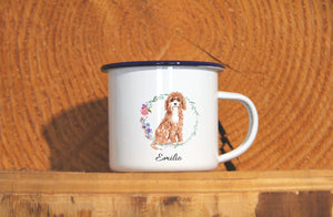 Personalisierter Emaille-Becher "CAVAPOO", Tasse, Geschenk