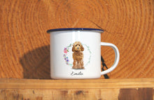 Lade das Bild in den Galerie-Viewer, Personalisierter Emaille-Becher &quot;COCKAPOO&quot;, Tasse, Geschenk
