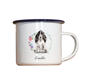 Personalisierter Emaille-Becher "COCKER SPANIEL", Tasse, Geschenk