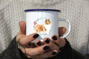 Personalisierter Emaille-Becher "COLLIE", Tasse, Geschenk