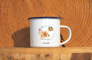 Personalisierter Emaille-Becher "COLLIE", Tasse, Geschenk