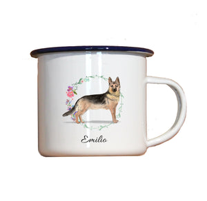 Personalisierter Emaille-Becher "DEUTSCHER SCHÄFERHUND", Tasse, Geschenk