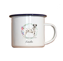 Lade das Bild in den Galerie-Viewer, Personalisierter Emaille-Becher &quot;DALMATINER&quot;, Tasse, Geschenk
