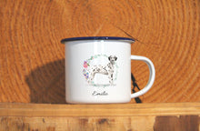 Lade das Bild in den Galerie-Viewer, Personalisierter Emaille-Becher &quot;DALMATINER&quot;, Tasse, Geschenk
