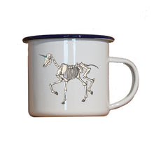 Lade das Bild in den Galerie-Viewer, Emaille-Becher &quot;EINHORN-SKELETT&quot;, Tasse, Geschenk
