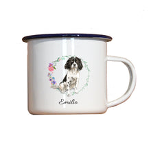 Lade das Bild in den Galerie-Viewer, Personalisierter Emaille-Becher &quot;ENGLISCHER SPRINGER SPANIEL&quot;, Tasse, Geschenk
