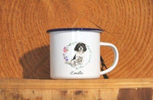 Lade das Bild in den Galerie-Viewer, Personalisierter Emaille-Becher &quot;ENGLISCHER SPRINGER SPANIEL&quot;, Tasse, Geschenk
