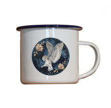 Lade das Bild in den Galerie-Viewer, Emaille-Becher &quot;MYSTISCHE EULE&quot;, Tasse, Geschenk
