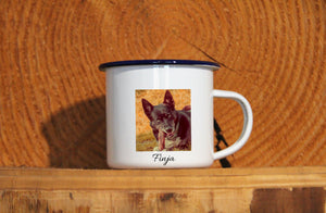 Emaille-Becher "DEIN FOTO", Tasse, Geschenk