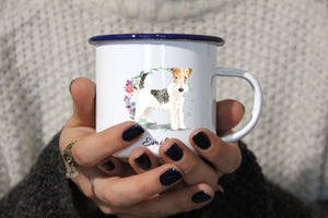 Personalisierter Emaille-Becher "FOX TERRIER", Tasse, Geschenk