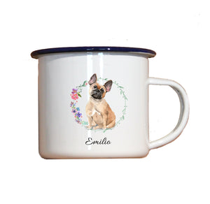 Personalisierter Emaille-Becher "FRANZÖSISCHE BULLDOGGE", Tasse, Geschenk