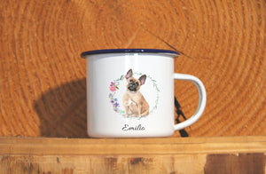 Personalisierter Emaille-Becher "FRANZÖSISCHE BULLDOGGE", Tasse, Geschenk