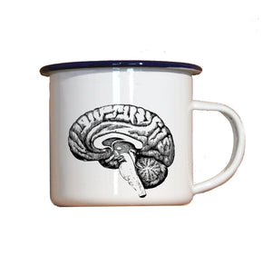 Emaille-Becher "GEHIRN", Tasse, Geschenk