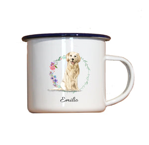 Personalisierter Emaille-Becher "GOLDEN RETRIEVER", Tasse, Geschenk