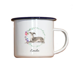 Personalisierter Emaille-Becher "ITALIAN GREYHOUND", Tasse, Geschenk