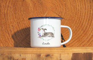 Personalisierter Emaille-Becher "ITALIAN GREYHOUND", Tasse, Geschenk