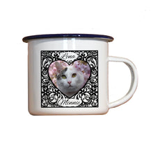 Lade das Bild in den Galerie-Viewer, Emaille-Becher &quot;FOTO-HERZ&quot;, Tasse, Geschenk
